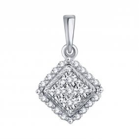 Подвеска из белого золота Karatov Т305636264 с бриллиантом Т305636264 фото