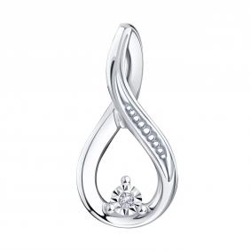 Подвеска из белого золота Karatov Т305636362 с бриллиантом Т305636362 фото