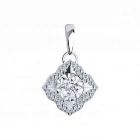 Подвеска из белого золота Karatov Т305636392 с бриллиантом Т305636392 фото