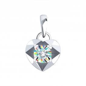 Подвеска из белого золота Karatov Т305636393 с бриллиантом Т305636393 фото