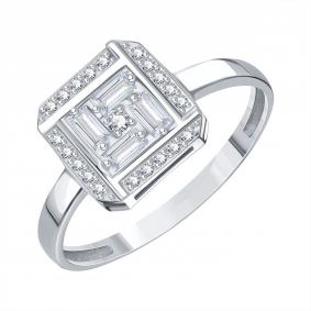 Кольцо из белого золота Karatov Т30601В002 с бриллиантом Т30601В002 фото