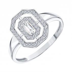 Кольцо из белого золота Karatov Т30601Д044 с бриллиантом Т30601Д044 фото