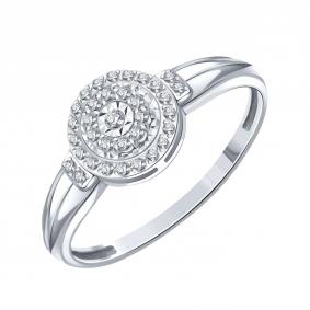 Кольцо из белого золота Karatov Т30661Б455 с бриллиантом Т30661Б455 фото
