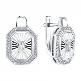 Серьги из белого золота Karatov Т30662Г338 с бриллиантом Т30662Г338 фото