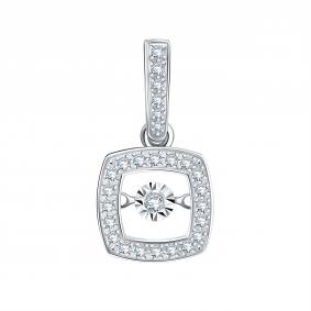 Подвеска из белого золота Karatov Т306635744 с бриллиантом Т306635744 фото