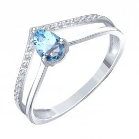 Кольцо из белого золота Karatov Т30701И137 с топазом и фианитом Т30701И137 фото