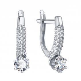 Серьги из белого золота Karatov Т30702Г168 с фианитом Т30702Г168 фото