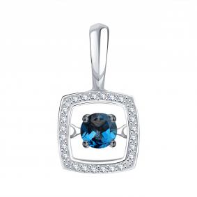 Подвеска из белого золота Karatov с танцующим Лондоном топазом и фианитом Т307035851-01 Т307035851-01 фото