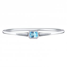 Браслет из белого золота Karatov Т307101434 с топазом и фианитом Т307101434 фото