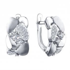 Серьги из белого золота Karatov Т30752Г604 с фианитом Т30752Г604 фото