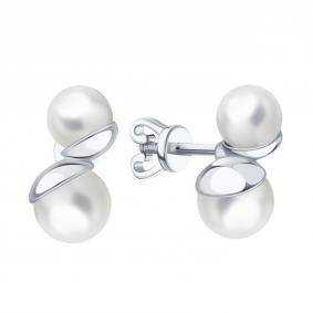 Серьги из белого золота Karatov Т30802Г119 с жемчугом Т30802Г119 фото