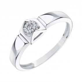 Кольцо из белого золота Karatov Т33101Б856 с бриллиантом Т33101Б856 фото