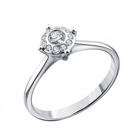 Кольцо из белого золота Karatov Т33101Д585-К с бриллиантом Т33101Д585-К фото