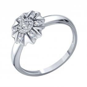 Кольцо из белого золота Karatov Т33101Д971 с бриллиантом Т33101Д971 фото