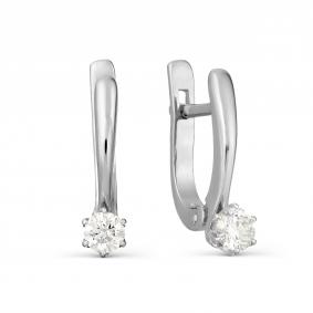 Серьги из белого золота Karatov Т331027730 с бриллиантом Т331027730 фото