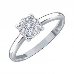 Кольцо из белого золота Karatov Т33161Д733 с бриллиантом Т33161Д733 фото