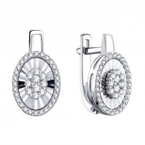 Серьги из белого золота Karatov Т33162Е356 с бриллиантом Т33162Е356 фото