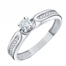 Кольцо из белого золота Karatov Т33601Б888 с бриллиантом Т33601Б888 фото