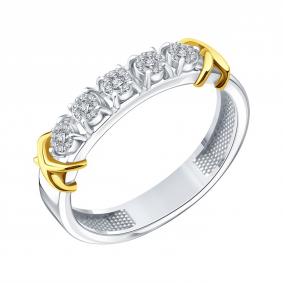 Кольцо из белого золота Karatov Т39101Д544 с бриллиантом Т39101Д544 фото