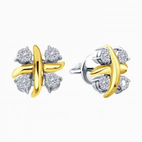 Серьги из белого золота Karatov Т39102Г815 с бриллиантом Т39102Г815 фото