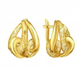 Серьги из лимонного золота Karatov Т90002В756 Т90002В756 фото