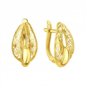 Серьги из лимонного золота Karatov Т90002В758 Т90002В758 фото