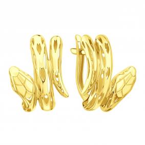 Серьги из лимонного золота Символ года Змея Karatov Т90002Е062 Т90002Е062 фото