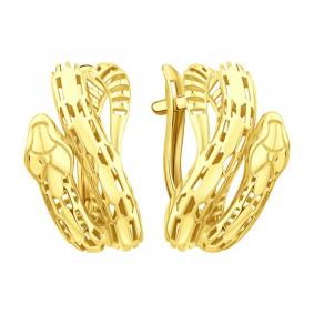 Серьги из лимонного золота Символ года Змея Karatov Т90002Е063 Т90002Е063 фото