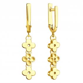 Серьги из лимонного золота Karatov Т90062Г496 Т90062Г496 фото