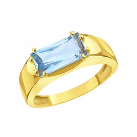 Кольцо из лимонного золота Karatov Т90101Д018 с топазом Т90101Д018 фото