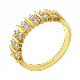 Кольцо из лимонного золота Karatov Т90101Д554-К с бриллиантом Т90101Д554-К фото
