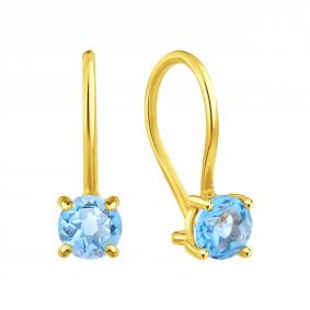 Серьги из лимонного золота Karatov Т90102Е519 с топазом Т90102Е519 фото