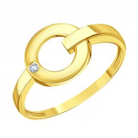 Кольцо из лимонного золота Karatov Т90201Д041 с фианитом Т90201Д041 фото