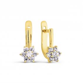 Серьги из лимонного золота Karatov Т902025445 с фианитом Т902025445 фото