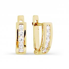 Серьги из лимонного золота Karatov Т902025448-08 с фианитом Т902025448-08 фото