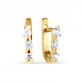 Серьги из лимонного золота Karatov Т902026231 с фианитом Т902026231 фото