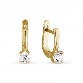 Серьги из лимонного золота Karatov Т902026654 с фианитом Т902026654 фото