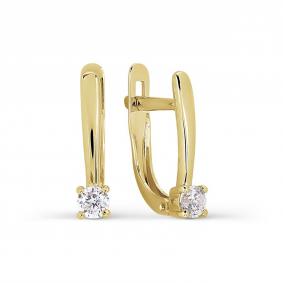 Серьги из лимонного золота Karatov Т902027406 с фианитом Т902027406 фото