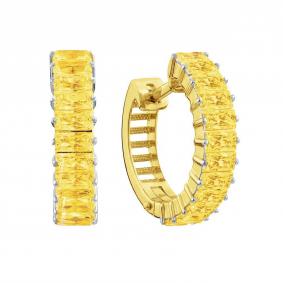 Серьги из лимонного золота Karatov Т90202Е234-03-К с фианитом Т90202Е234-03-К фото