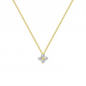 Колье из лимонного золота Karatov Т902112214 с фианитом Т902112214 фото