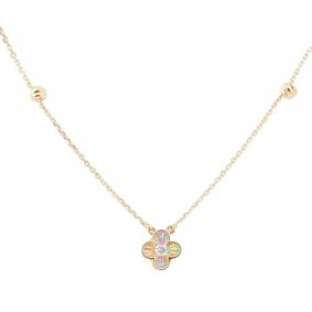 Колье из лимонного золота Karatov Т902112275 с фианитом Т902112275 фото