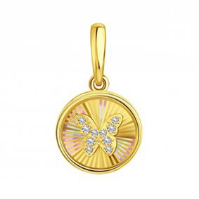 Подвеска из лимонного золота Karatov Т902636151 с фианитом Т902636151 фото