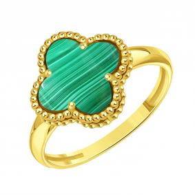 Кольцо из лимонного золота Karatov Т90301Б802-03 с малахитом Т90301Б802-03 фото