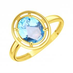 Кольцо из лимонного золота Karatov Т90301Д859 с топазом Т90301Д859 фото