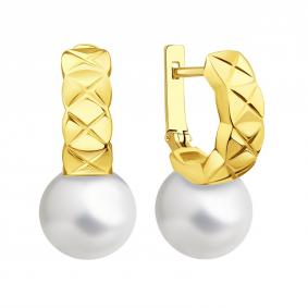 Серьги из лимонного золота Karatov Т90802Г968 с жемчугом Т90802Г968 фото
