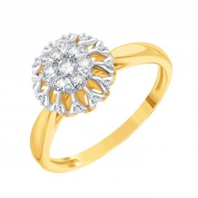 Кольцо из лимонного золота Karatov Т93101Б253 с бриллиантом Т93101Б253 фото