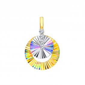 Подвеска из лимонного золота Karatov Т932636436 с фианитом Т932636436 фото