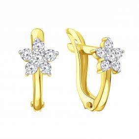 Серьги из лимонного золота Karatov Т94062В678 Т94062В678 фото