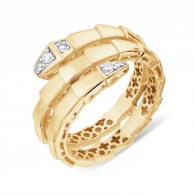Кольцо из лимонного золота Символ года Змея Karatov с бриллиантом Т94101Б007 Т94101Б007 фото