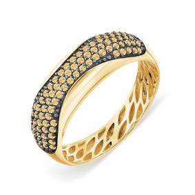 Кольцо из лимонного золота Karatov Т94101Б174-02 с бриллиантом Т94101Б174-02 фото